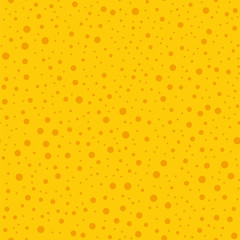 Orange polka dots seamless pattern on yellow background. Overwhelming classic orange polka dots textile pattern in restrained colours. Seamless scattered confetti fall chaotic decor. © Begin Again