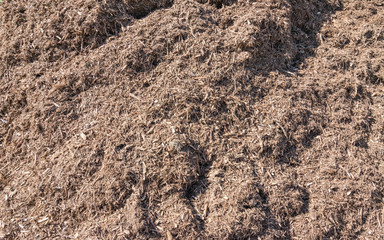 Pile of mulch for backgrounds or textures