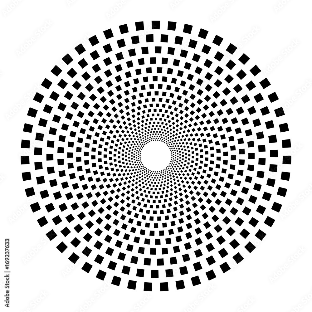 Aufkleber circular geometric motif. abstract grayscale op-art element