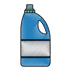 colored crayon silhouette of detergent bottle