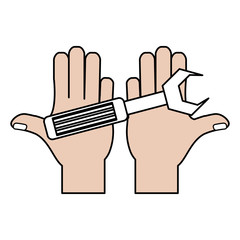 Fototapeta premium Wrench tool isolated icon vector illustration graphic design