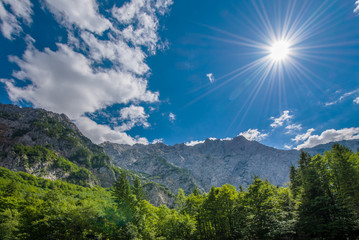 Logarska dolina - Logar valley, Slovenia, mountains, clouds, sun stars © asafaric