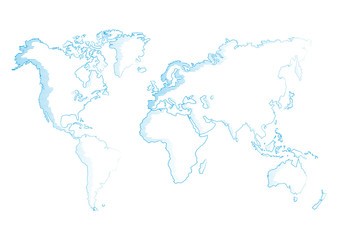 vector illustration world map pencil sketched