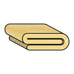 colored crayon silhouette of folded bath towel