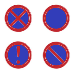Sign ban, prohibition, No Sign, No symbol, Not Allowed isolated on white background. Vector illustration