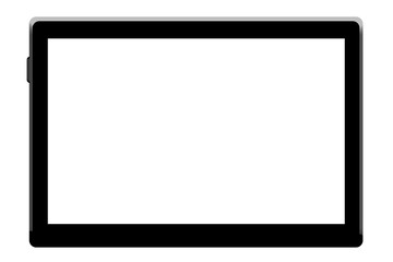 Black tablet template on white background.