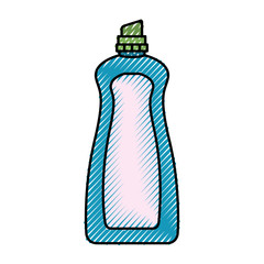 colored crayon silhouette of cloth softener bottle