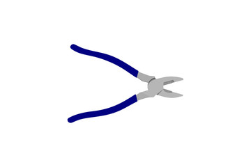 Vector illustration of a pliers with blue handles 