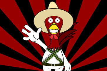 funny chicken mexican expressions cartoon background in vector format very easy to edit 
