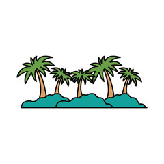 Fototapeta na wymiar Island with palms symbol icon vector illustration graphic design