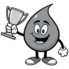 Water Drop with Trophy Illustration