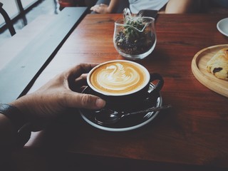 coffee latte in cafe