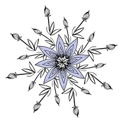 Beautiful flowers ornament icon vector illustration graphic design