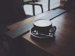 coffee latte in cafe