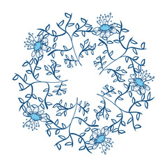 Beautiful flowers ornament icon vector illustration graphic design