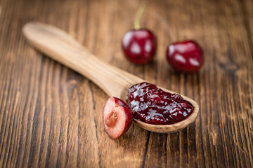 Cherry Jam selective focus