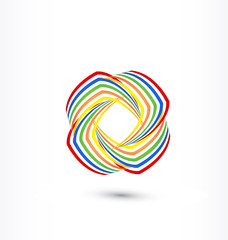 Rainbow swooshes business icon