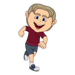 A boy running cartoon