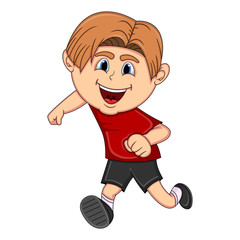 A boy running cartoon