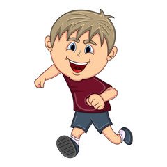 A boy running cartoon