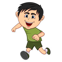 A boy running cartoon