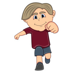 A boy running cartoon