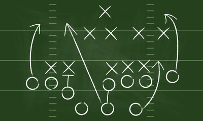 Vector Football Play. Football America. NFL American football formation tacticson. American football field tactics. Touchdown.