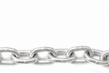 Obraz premium Metal chain on white bacground.