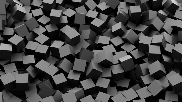 Black cubes background. 3D Rendering. © Vlad Chorniy