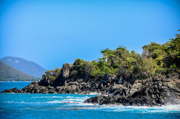 Fototapeta premium Virgin Islands Rocky Shore