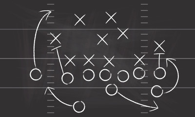 Vector Football Play. Football America. NFL American football formation tacticson. American football field tactics. Touchdown.