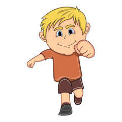 A boy running cartoon