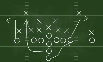 Vector Football Play. Football America. NFL American football formation tacticson. American football field tactics. Touchdown.