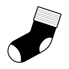 black sections silhouette of one sock