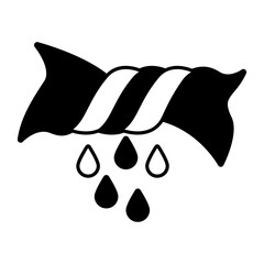 black sections silhouette of wringing clothes