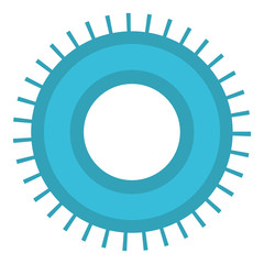 colorful silhouette of pinion with teeths thin