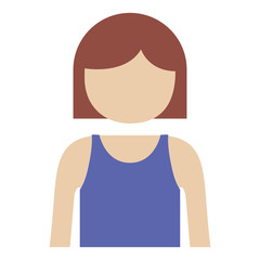 colorful silhouette of girl half body and faceless