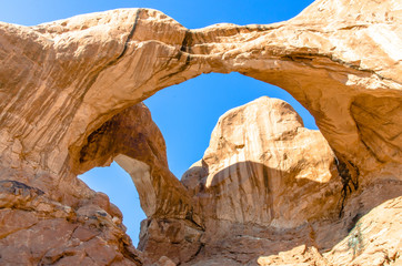 Close up arches in Arches National Park