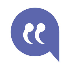 colorful silhouette of speech bubble with quote sign