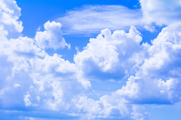 Naklejka na ściany i meble blue sky with cloud vivid, art of nature beautiful and copy space for add text