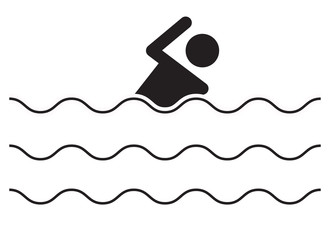 swimming icon on white background. swimming sign.