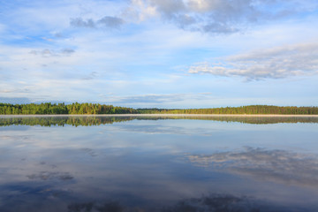 Summer lake scape at morning