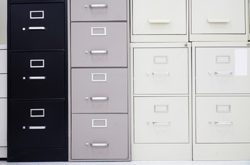 close up on facade view of cabinet and drawers