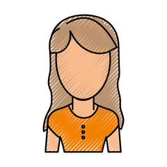 Woman faceless cartoon icon vector illustration graphic design