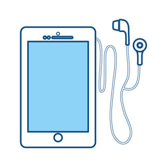 Smartphone with earphones icon vector illustration graphic design