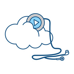 Online music symbol icon vector illustration graphic design