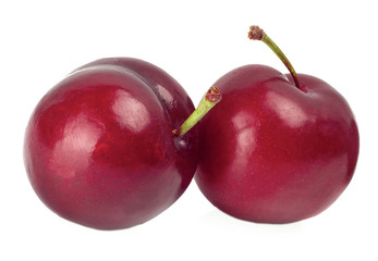 Cherries isolated on white background