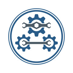 Wrench and gear icon. Auto repair logo.
