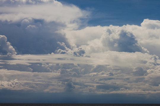 white cloud before stome on the ocean. 