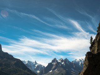 clouds trails,  Alps, Chamonix, France - 169258011